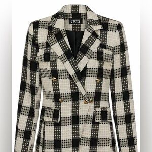 IRO Black and Cream Plaid Blazer black and gold